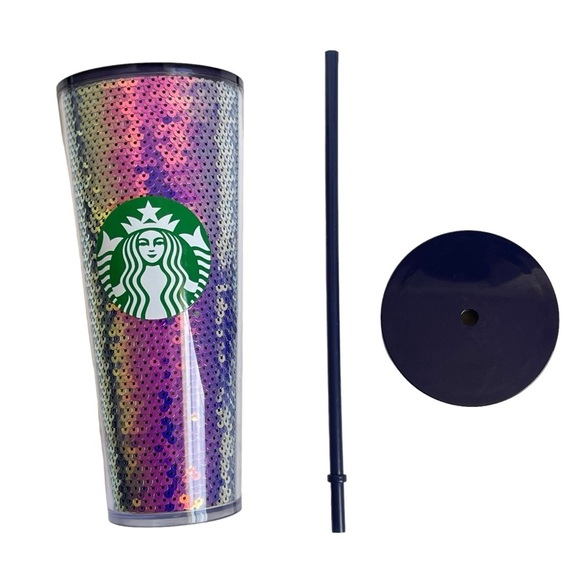 Starbucks Iridescent Sequin Purple Tumbler Cold Cup Holiday 2020 Coffee Water - Picture 8 of 8